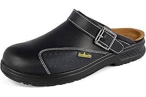 EuroRoutier Slipper, Sabots en Cuir avec Sangle Pivotant Ajustable et Boucle en métal