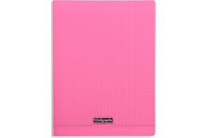 Clairefontaine - Rif 18181C - Quaderno da scrittura Calligraphe PP pinzato (96 pagine) - Formato A4+, carta velina superfine 90 g/m², copertina in polipropilene, rigatura Séyès - Copertina rosa