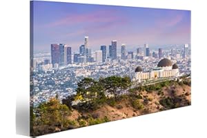 islandburner, Cuadros de Salon Los Angeles, California, EE.UU., Centro de la Ciudad Desde Griffith Park. Cuadro Decoracion de Pared Impresión en Lienzo Formato Grande Modernos PKF-1P-N
