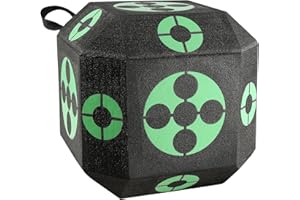 VEVOR 381 x 381 x 381 mm Zielscheibe Bogenschießen, Würfel Bogenziel für Recurvebogen Compoundbogen oder Langbogen, Tragbares Bogenpfeilziel für Kinder Jugend Erwachsene Bogenschießeneiß Schwarz