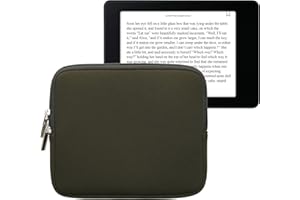 kwmobile Funda Universal para e-Book - Estuche de Neopreno con Cierre de Cremallera para e-Reader - Carcasa en Verde Oscuro
