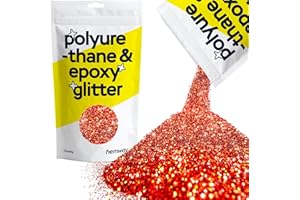 HEMWAY Purpurina para resina cristales metálicos holográficos rojos para manualidades con epoxi copos gruesos vasos cera derretida 100 g/3,5 oz