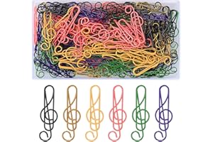 YWCHOSHE 108 Pcs Musical Notes Paper Clips, Musical Notes Paperclips, Coloured Metal Paper Clamps Clips, Document Paper Clips Holders Clamps for Desk Office School Photo Bookmark Paper Clips