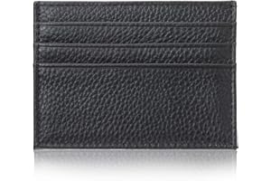 YEHMAN Porte Carte en Cuir de Vachette véritable 7 emplacements Carte de crédit Minimaliste Ultra Plat pour Veste, Pantalon