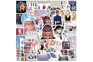 EGEKTBH 50 Pcs Taylor Stickers, Waterproof Pop Singer Decal for Adults, Boys,Women,Girls,Fans, Cute Scrapbook Stickers for Water Bottles Book Laptop Guitar Skateboard Suitcase (50 Style 2)