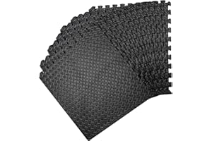 FLATRO Interlocking Foam Mats Soft | Eva Exercise Mat | Rubber Matting Non-Slip for Gym Floor | (60 x 60 cm) Thick Yoga Exercise Matt for Home, Gym, Or Office