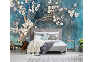 Naturempress Carta Da Parati Moderna Uccello Di Magnolia Vintage Fotomurali Moda Decorazione da Muro XXL Poster Gigante Design Carta per pareti