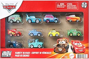 Mattel CARS - Mini Racers, set da 10 mini auto da collezionare, veicoli a spinta dei personaggi più famosi di Disney Pixar Cars, giocattolo per bambini, 3+ anni, GRW27
