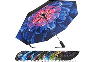 ZUOYOUZ Parapluie Pliant, Petit Parapluie de Poche Solide Portable, Parapluie Anti Tempete à Ouverture et Fermeture Automatiques, Parapluie Resistant au Vent, Parapluie Inversé pour Hommes et Femmes