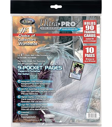 マジック：ザ・ギャザリング Ultra PRO Hologram Pages 72 Cards Ultra-Pro Platinum 9-Pocket Hologram Pages (25 pcs.) : Amazon.co