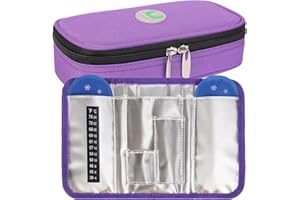 OVAKIA Frio Kühltasche Insulin Pen Tasche für Medikamenten Diabetikertasche mit 2 Kühlakku Organizer (Lila)