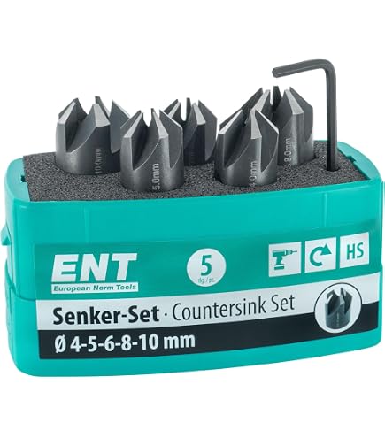 5-teiliges Senker Bohrer Set, 16-teiliger Senkbohrer Metall 8mm, Bohrer mit Senker und Sechskantschlüssel für Holzverarbeitung 5-teiliges Senker Bohrer Set, 16-teiliger Senkbohrer Metall 8mm, Bohrer mit Senker und Sechskantschlüssel für Holzverarbeitung