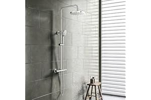 YOOZENA Columna Ducha Termostatica, Duchas de Baño Columna Altura Ajustable, Alcachofa con Manguera, Cromado