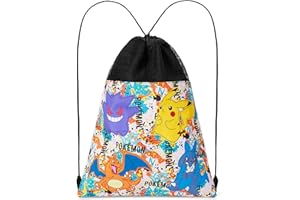 Pokémon Zaino a Sacco per Bambini Adolescenti, Borse da Palestra, Zainetto Pikachu, Zaino Sportivo per Nuoto Spiaggia Scuola Viaggio