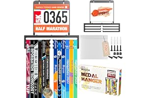 Alytree Medaljhängare, display, 3 rader medaljhållare, rymmer 60+ medaljer, väggmonterad medaljvisningsram med presentask för