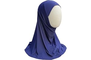 Yaqeen Girls instant headscarf hijab plain al Amira, readymade pull on scarf, ideal for any occassion school/nursery