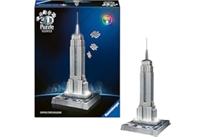 Ravensburger - Puzzle 3D Adultos Iconics: Empire State LED | Puzzles 3D para Adulto | Maquetas para Montar De 216 Piezas | Regalo Adulto | Regalo Navidad