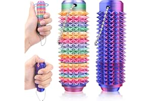 BUKBAS Little Ouchies Pain Fidget, 2PCS Pain Stimming Fidgets Toys for Adults & Teens, 3D Printed Spiky Grippie Stim Keychain Sensory Fidget Toy for Stress Relief & Focus, Cool Stuff Novelty Gifts