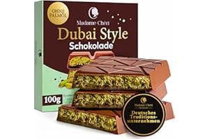 MADAME CHÊRI Madame Chéri Dubai Style Schokolade 100 g – Vollmilchschokolade gefüllt mit Pistaziencreme & Kadayif – Handgemachte Schokolade nach dem Rezept aus Dubai – Luxuriöser Genuss