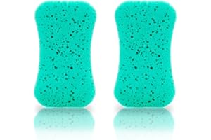 ‎HELMECKE & HOFFMANN 2er-Set Badeschwamm Schwamm Massageschwamm aus mehreren Farben wählbar (grün)