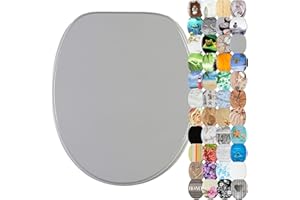 Sanilo Deska sedesowa wolnoopadająca, wysokiej jakości deska sedesowa z drewna, deska sedesowa z różnymi motywami (Manhattan Grey)