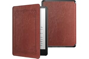 MoKo Funda para Kindle Paperwhite 11ª Generación (Modelo 2021) 6.8" y Kindle Paperwhite Signature Edición, PC Estuche Carcasa Estilo Niños con Auto Sueño/Estela, Estilo Vintage