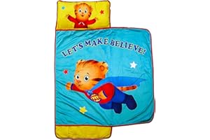 Jay Franco Daniel Tiger Make Believe Nap Mat - Built-in Pillow and Blanket - Super Soft Microfiber Kids'/Toddler/Children's Bedding, Age 3-5 (Official Daniel Tiger Product)