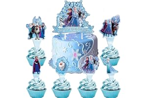 SENIDEA 25 Pcs Frozen Cake Toppers for Girls, Frozen Cake Decorations Frozen Cupcake Toppers, Frozen Birthday Party Decorations Supplies