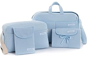 mi bollito - Pack essentiel pour mamans, papas et bébés : sac de maternité, sac de promenade, matelas à langer portable et organisateur de couches et lingettes. Fabriqué en Espagne., bleu clair