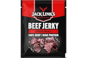 Jack Link's Beef Jerky, Original Flavour, Multipack of 12 x 40g Bags, High Protein Meat Snack, Perfect for On the Go or Post Gym