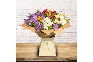 HAPPY PLANTING UK Just Freesia Flower Bouquet - Fresh Freesia Flowers for Mother's Day, Birthdays, Anniversaries, Thank You Gifts