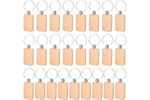 DAJMAIEZ 25 Pezzi Portachiavi in Legno Personalizzato