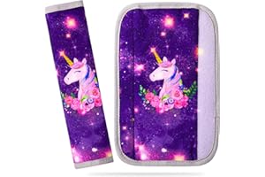 Beinou 2 Stück Gurtpolster Kinder Auto Sicherheitsgurt Einhorn Autogurt Polster Komfort Gurtschoner Schulterpolster Kissen