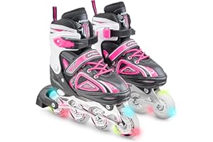 Apollo Super Blades X Pro, S, M, L, Roues LED illuminées Rollers pour Enfants idéals pour débutants, Patins à roulettes Confortables Patins Inline pour Filles et garçons