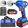 SOMADA Cordless Power Impact Wrench Gun, ½ Inch for Car, Home, and DIY Tool Kit with 20V 4.0A Li-ion Battery with Fast Charger, Built-in 1/4 Inch Socket, Mens Gifts for Christmas