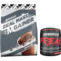 Bigmuscles Nutrition Real Mass Gainer [5 Kg, Chocolate] & Freak ...