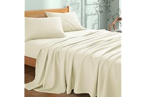 My Home Store Hochwertiges, weiches Bettlaken, 100 % ägyptische Baumwolle, Fadenzahl 300, Hotelqualität, pflegeleicht, lichtbeständig, Bettwäsche (cremefarben, Einzelbett (180 x 255 cm)