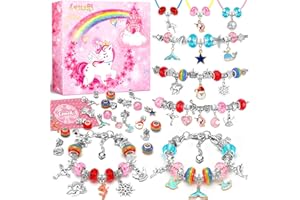 Lenski Einhorn Geschenke für Mädchen, Kleinigkeiten für Adventskalender Füllung Mädchen Geschenke 4-12 Jahre, Armbänder Selber Machen, Nikolaus Geschenk Weihnachtsgeschenke für Kinder Bastelset