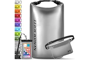 Nordlight Dry Bag and Waterproof Bags - 2l, 5l, 10l, 15, 20l, 30l Waterproof Pack Bags, with Roll Top Closure and Shoulder Strap | Swimming, Beach, Canoeing, Stand Up Paddling, Diving