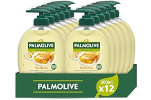 Palmolive Naturals Sapone Liquido Mani Latte e Miele 300 ml x 12 | 96% formula biodegradabile | Con latte idratante | Formula delicata |Bottiglia Riciclabile | Dermatologicamente testato