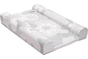 BABYDAM SuperSnug Luxury Anti-Roll Wedge Inclined Baby Changing Mat, Grey/White, Waterproof, Wipe Clean, Non-Toxic PVC Raised bolsters from Birth Upwards