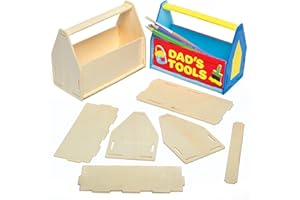 Baker Ross AG798 Holz-Werkzeugkiste zum Zusammenbauen, Dekorieren und Verschenken (3 Stück), Sperrholz, Holzfarben, 15cm x 12cm x 7.4cm, 3 Pack