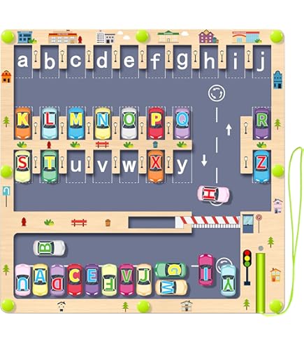 Magnetisches Auto-Zahlen-Labyrinth - Doppelseitiges Lernspielzeug Für Kinder 3-5 Jahre