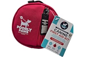 Poorly Paws Kit di primo soccorso per cani, 17 articoli essenziali con video di istruzioni per infermiere veterinarie, super compatto e leggero, 10 cm x 10 cm, kit pluripremiato, supporto veterinario
