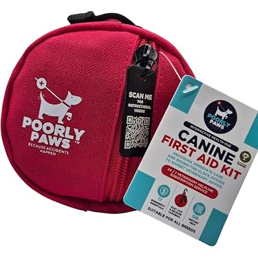 Kit Di Pronto Soccorso Per Cani BearHoHo 160 Pezzi - Borsa MOLLE Portatile, Rosso, Per Emergenze E Escursioni