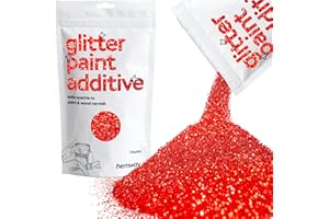 Hemway Red Glitter Peinture Additif Chunky 1/40" 0.6mm pour l'émulsion Peintures à l'eau - Intérieur et Extérieur Mur, Plafond, bois, vernis, mat, brillant, satin, soie - 100 g / 3,5 oz