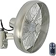LUCCI AIR Wall fan with remote control and timer, fan diameter 41 cm, satin chrome, steel body and ABS shovel Power: 50 W