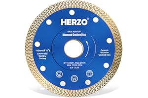 HERZO Disco diamantato 115mm, disco diamantato per il taglio di porcellana, ceramica dura, piastrelle, marmo, granito, calcare