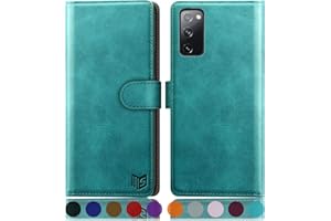 SUANPOT Funda para Samsung Galaxy S20 FE con Tapa 【Bloqueo RFID】de Cuero PU Cierre Magnético，Soporte Plegable，Ranura para Tarjeta Cover Wallet Leather para Samsung S20 FE Phone Case Azul Verde