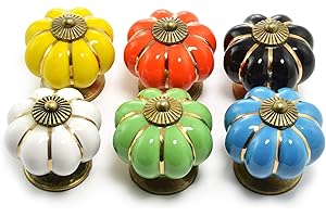 Ganzoo Set Möbelknöpfe „Krone“ aus Porzellan mit antik Bronze Verzierung, (Set in vielen verschiedenen Farben erhältlich) Vintage Schrankknauf aus Keramik, Möbelgriff, Marke (6er SET, Gemischt)